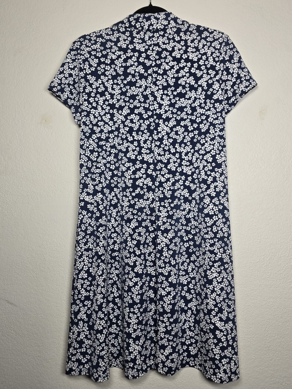 MSK Navy Blue White Floral Polo Half Zip Shift Dress Size M - Picture 5 of 10